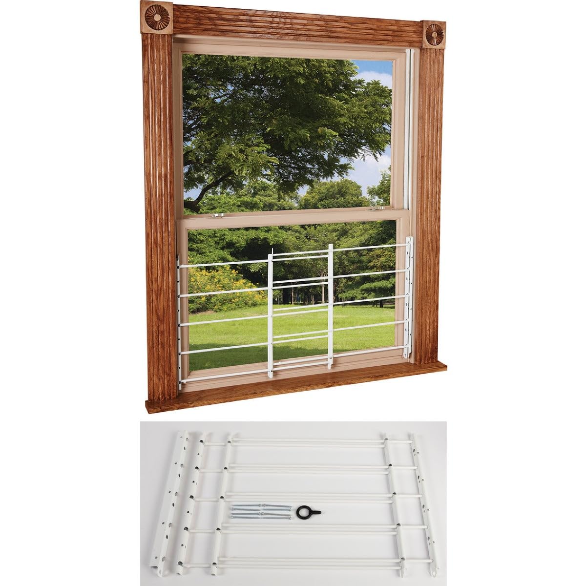 John Sterling White Steel Window Security Guards 1 count