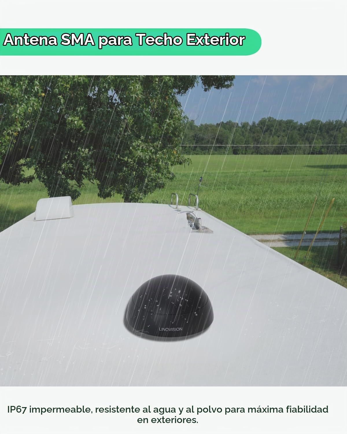 LINOVISION 4G LTE MIMO Combo 5-en-1 Antena, 2X 4G LTE, 1x GNSS, 2X Wi-Fi, antena SMA de techo al aire libre con cable de 10 pies, funciona con IOT-R32, Inhand IR302, Teltonika RUT241/240/RUT360/RUT956