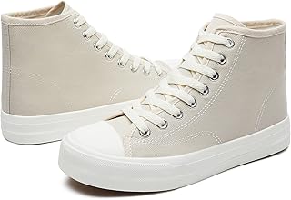 High Top Sneakers for Women Canvas Shoes White Canvas High Tops Women Casual Shoes Lace Up Fashion Sneakers