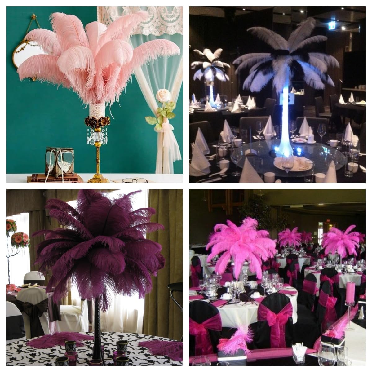Sowder 5pcs Ostrich Feathers 16-18inch(40-45cm) Home Decoration(Lime Green) 2