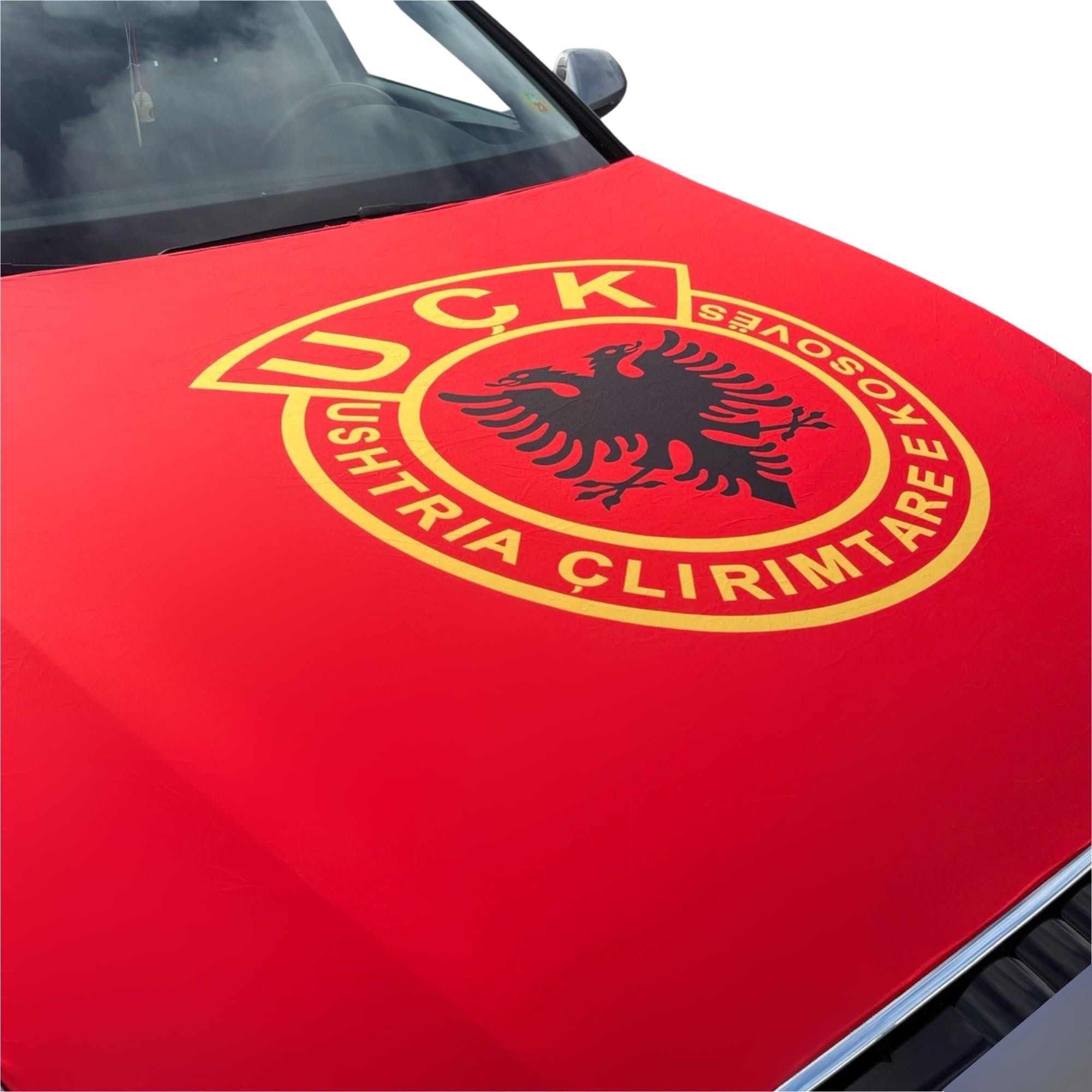 Albanian Flag Trailer Hitch Cover - 2 Inch Receiver Cover With Epoxy Dome Protection