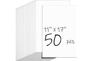 50 Sheets White Cardstock 11x17 - Cover Cardstock for Crafts, Printer and Business