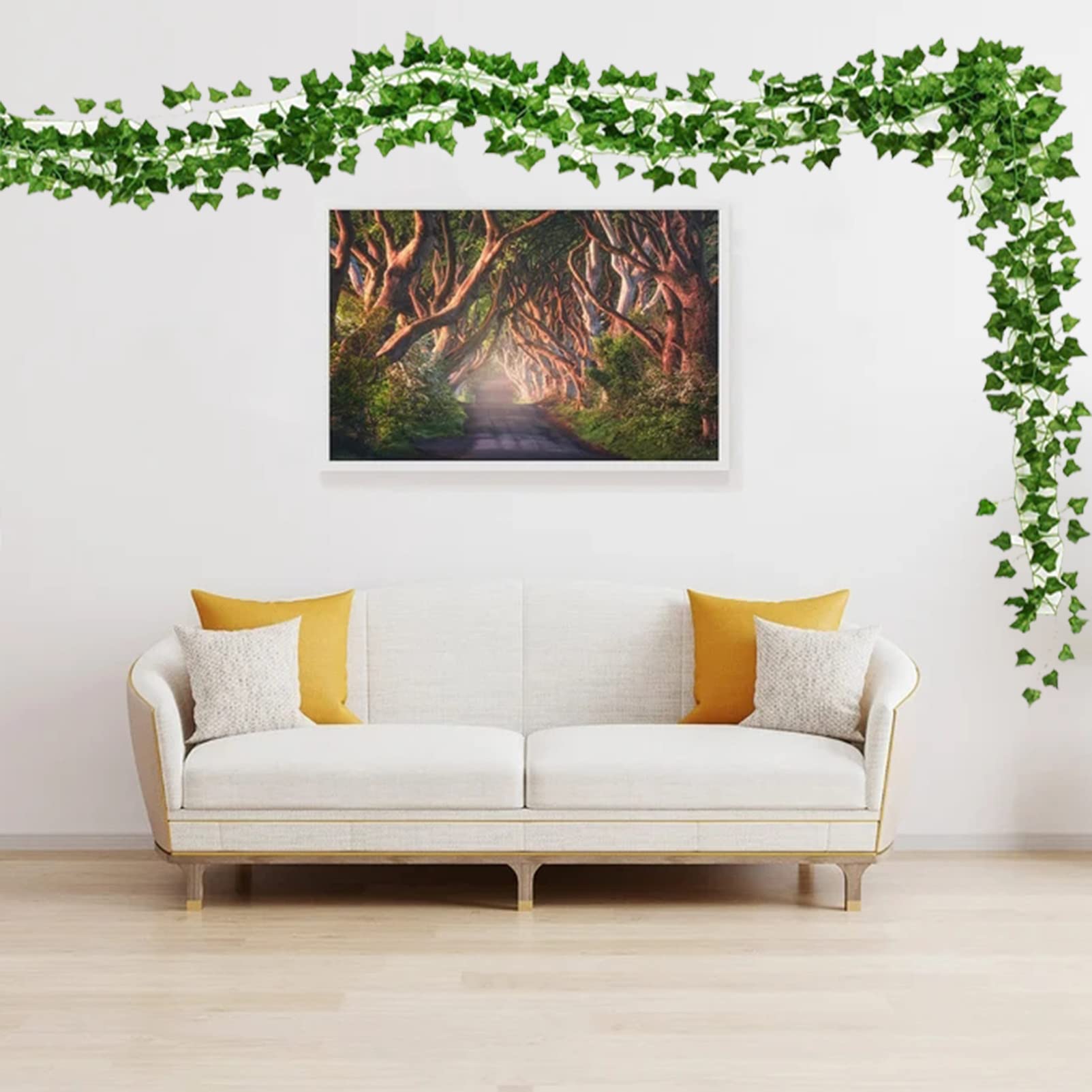 Hiedra Artificial 36 Pack, Enredadera Artificial Vines Guirnalda Plantas Artificiales Hojas En Tiras Pared DecoracióN Plantas Falsas para Pared Ventana Terraza Interior Exterior