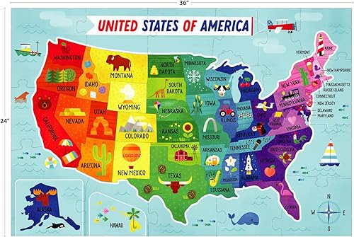 Miniatura 5 de Buffalo Games - Little Buffalo - Aprendizaje y educación - Rompecabezas de suelo de Estados Unidos para niños de 4 años en adelante