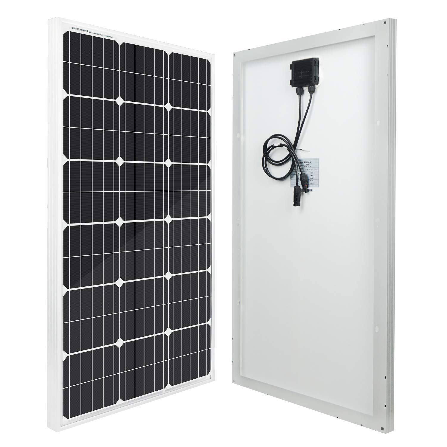 ECO-WORTHY - Pannelli solari monocristalini portatili da 200 W (2 pezzi da 100 W) da 18 V, batteria da 12 V, per camper, barca, camper