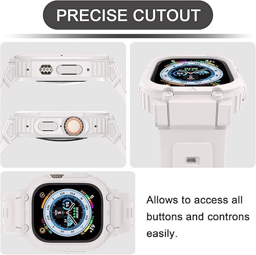 Miniatura 5 de Correa compatible con Apple Watch 9 con funda, correa de reloj deportivo de TPU suave a prueba de golpes, con funda protectora para iWatch Ultra SE