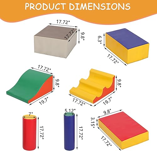 Miniatura 7 de TOLEAD Juego de escalada de espuma para niños pequeños para interiores, para escalar y gatear, juego de actividades suaves, equipo de gimnasia