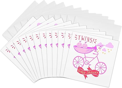 Miniatura 7 de Tarjeta de felicitación - Gemelos. Niñas. Baby Shower. Anuncio. Linda imagen. - Niños