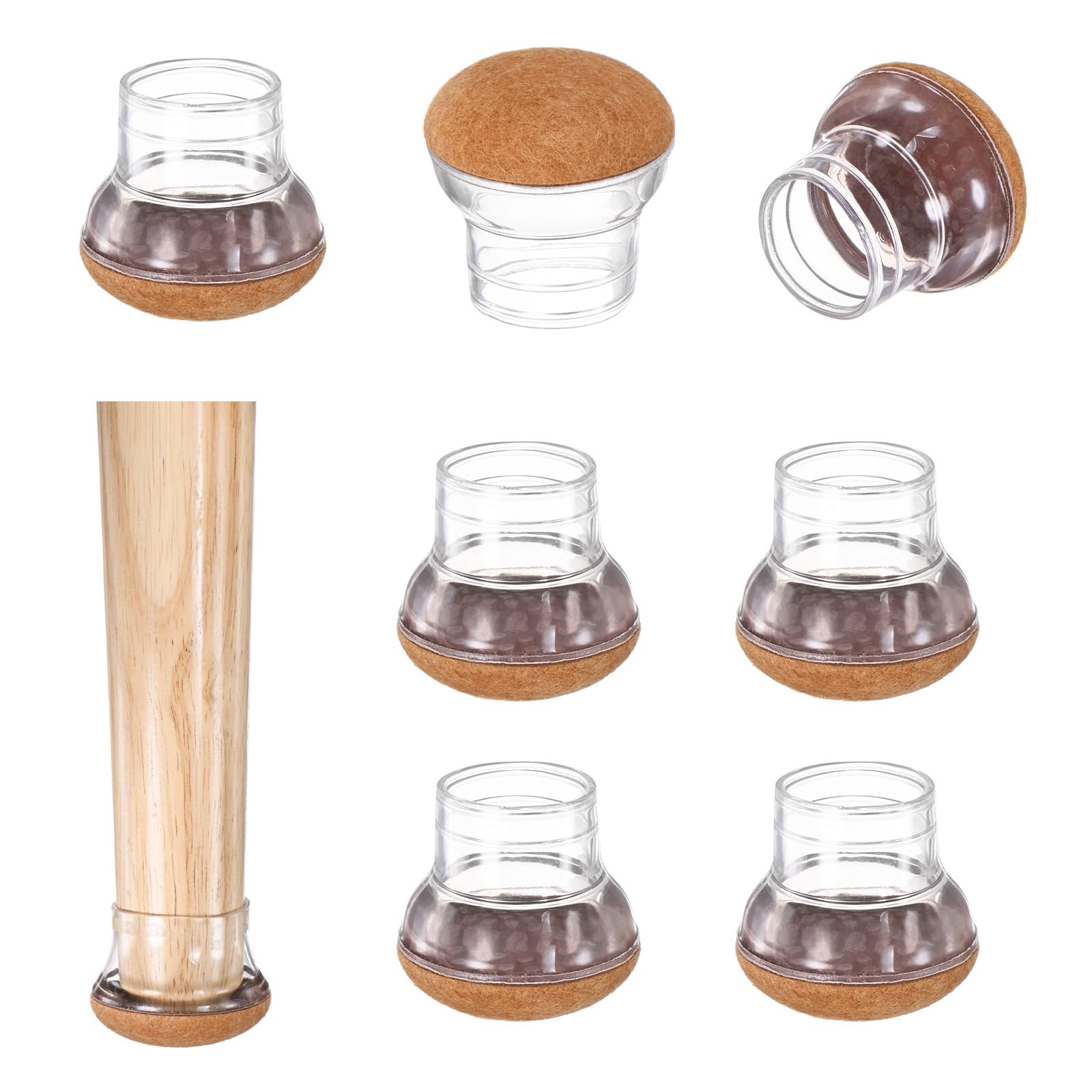 M METERXITY 8-Pack Chair Leg Floor Protectors