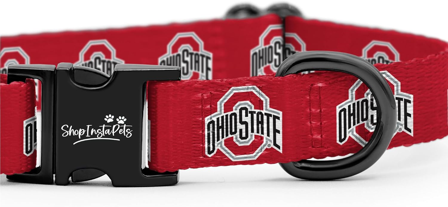 Ohio State Buckeyes Collars and Leashes | Officially Licensed | Fits All Pets! (Large Collar)