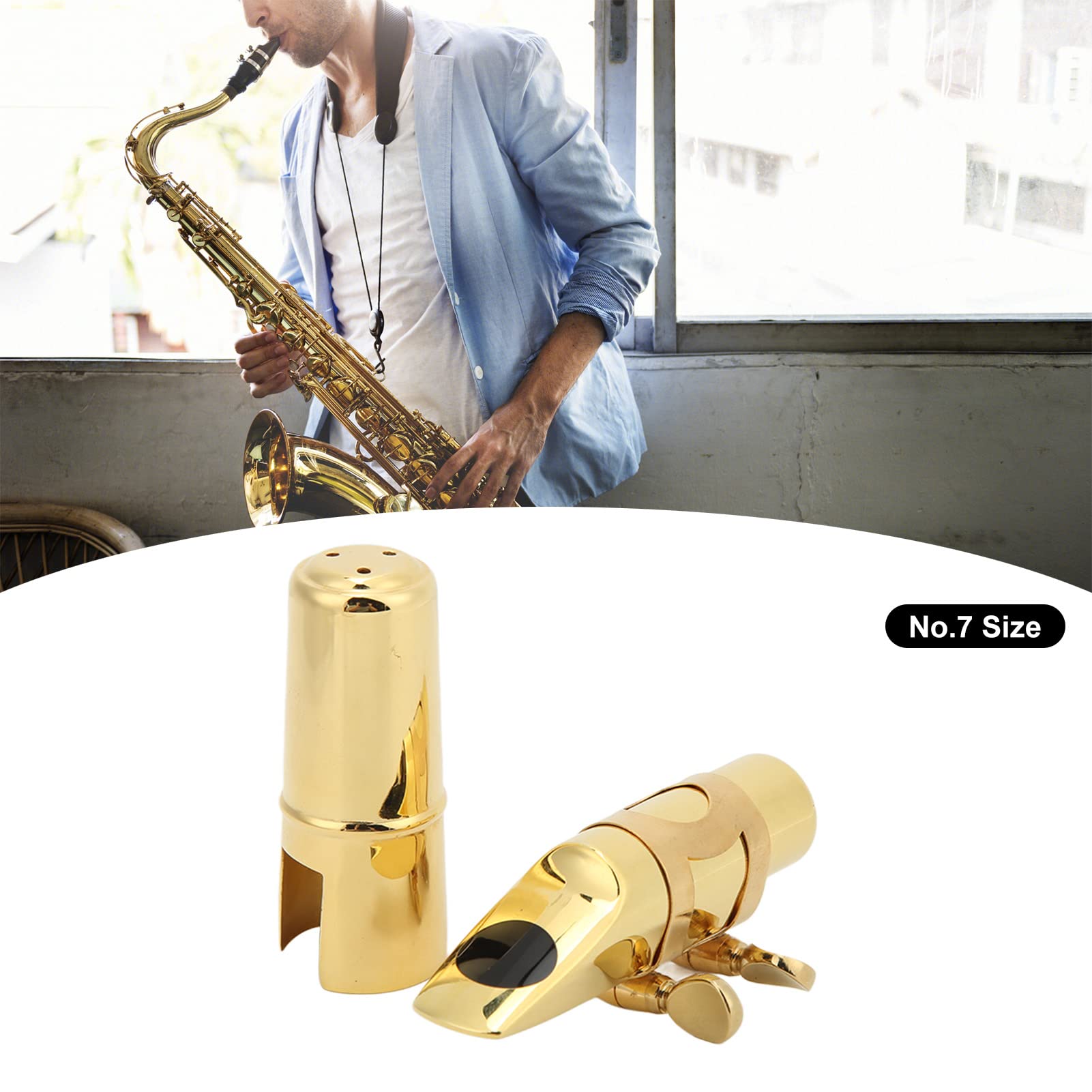 Boquillas para Saxo Alto, Accesorios de Música Compactos, Piezas de Boquilla de Saxofón para Principiantes para Instrumentos de Viento para Althorn(Brisa No. 7)