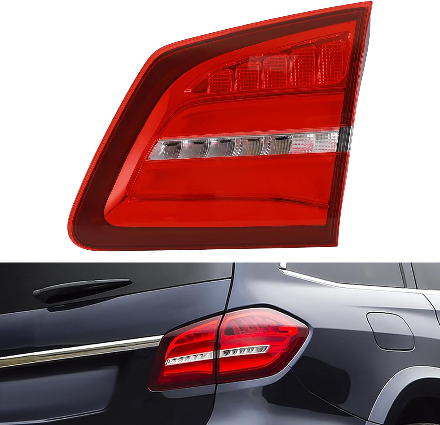 LYNICESHOP LED Tail Light Assembly for 2017-2019 Mercedes-Benz GLS450 GLS550 GLS63 AMG, Right Passenger Side Inner & OE 1669066402 (Right Inner Tail Light)