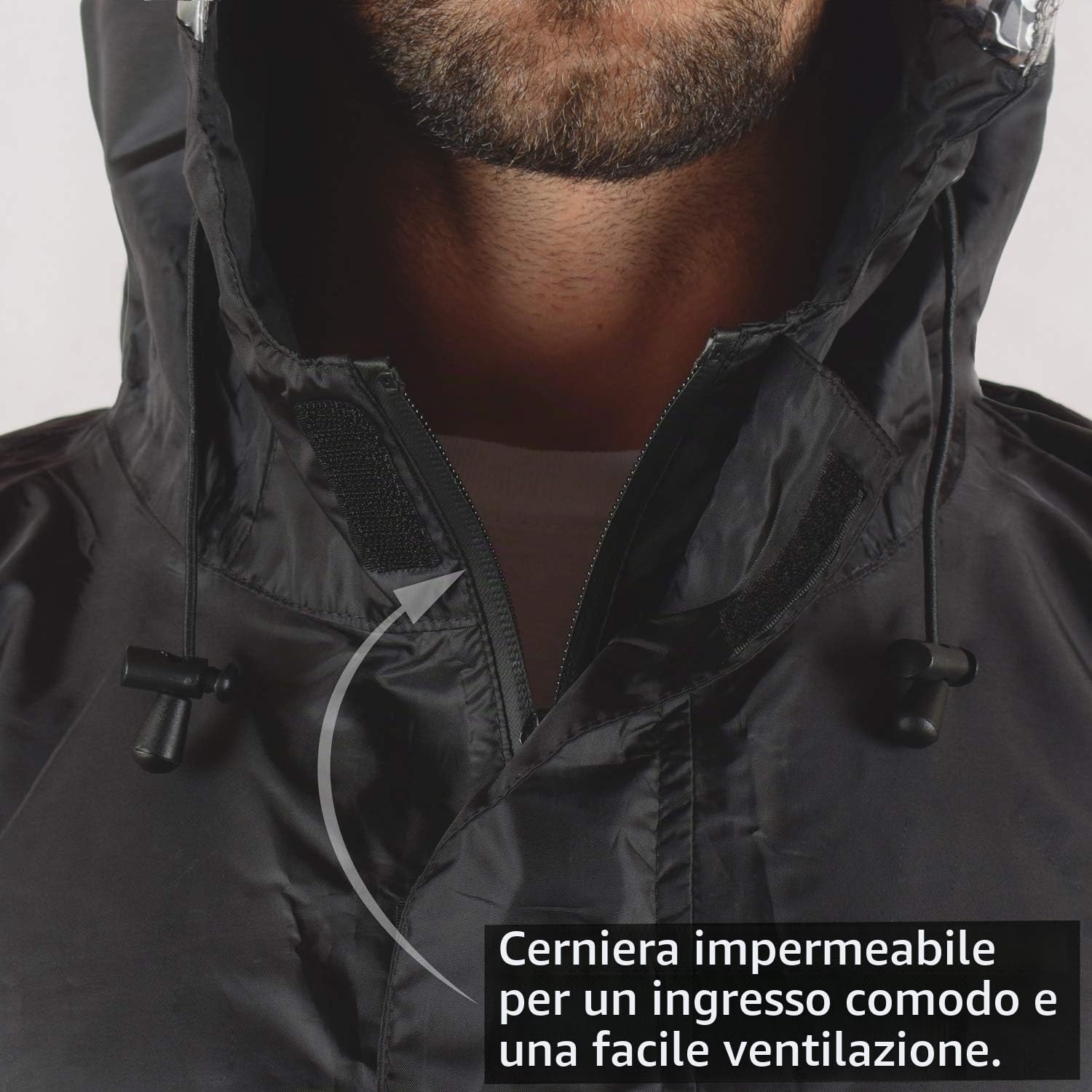 Outdoro RP-10-SW, Poncho antipioggia giacca antipioggia con mantella antipioggia Uomo, 155-195