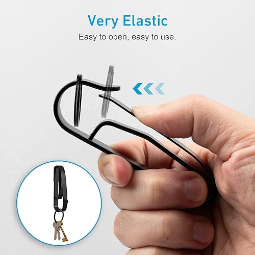 Miniatura 3 de Soporte para llaves de cinturón de servicio, 2 piezas de soporte superior para llavero, clip de liberación rápida mejorado para cinturón con