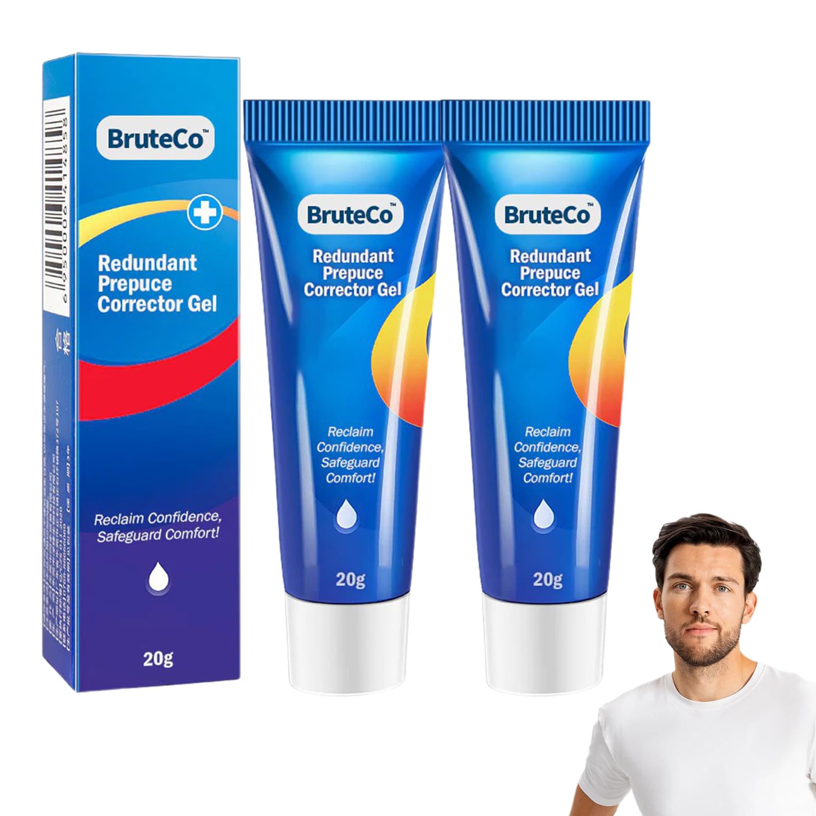 BruteCo Redundant Prepuce Corrector Gel, Prepuce Corrector Gel, BruteCo Correction Gel, for Excessive Foreskin Increased Comfort, Moisturizes and Hydrates the Skin (2 Pack)