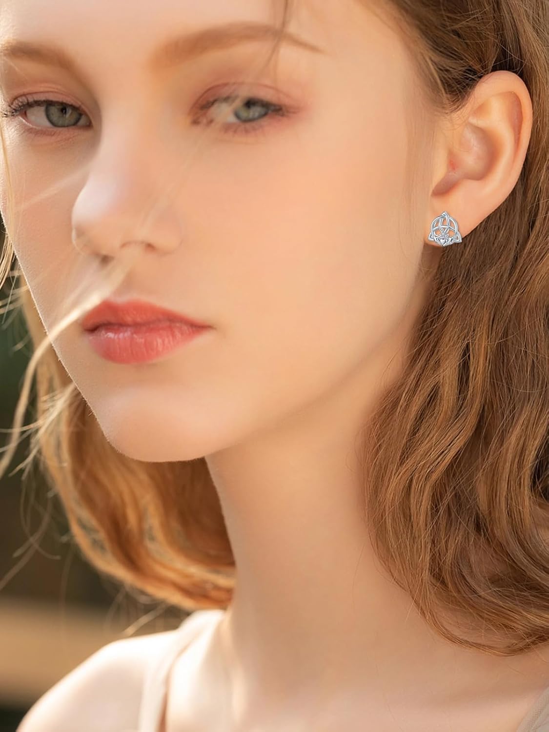 Celtic Claddagh Earrings for Women 925 Sterling Silver Irish Claddagh Studs Trinity Knot Jewelry Celtic Gift for Men - Image 3