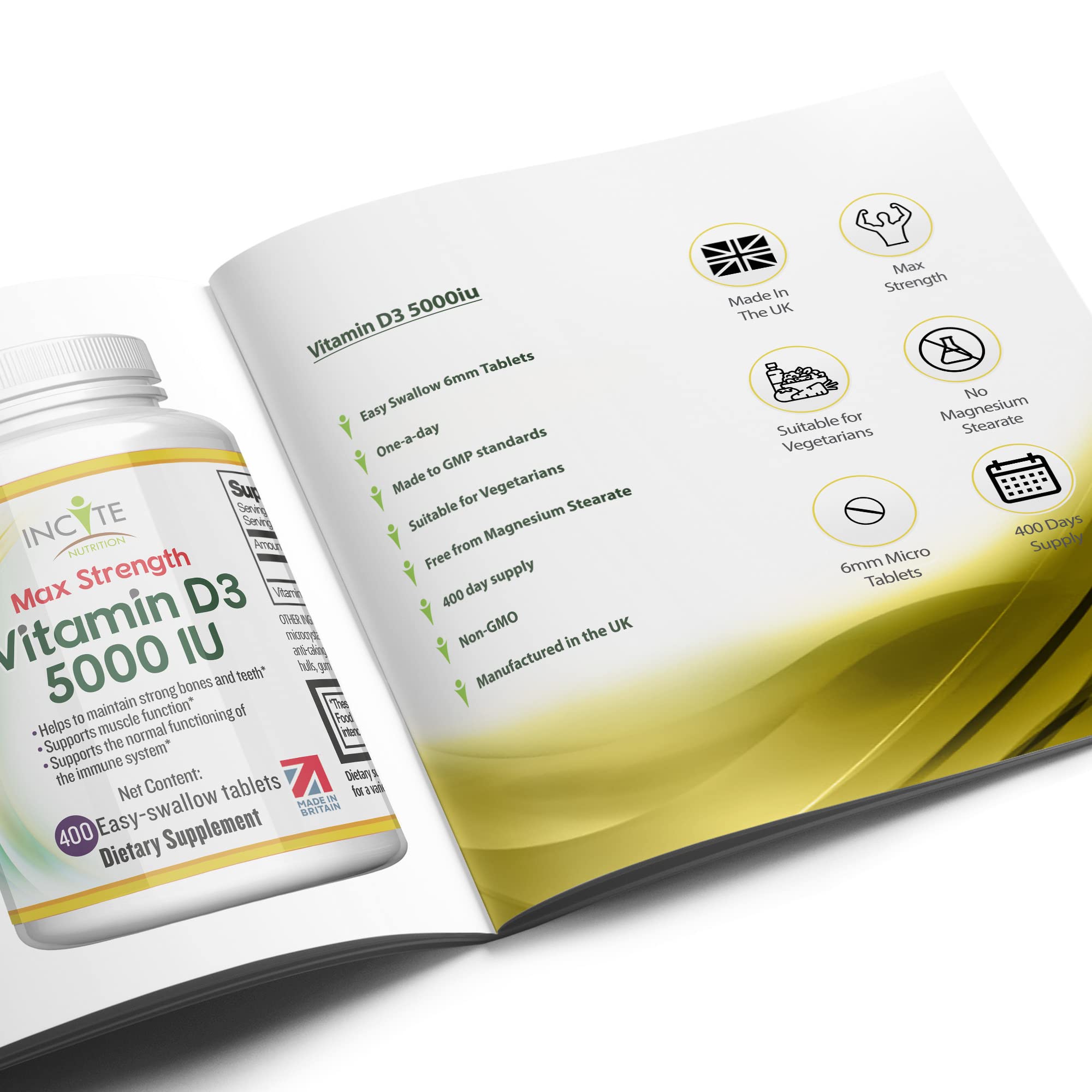 Buy Vitamin D 5000 iu 400 Premium Vitamin D3 EasySwallow Micro Tablets One a Day High