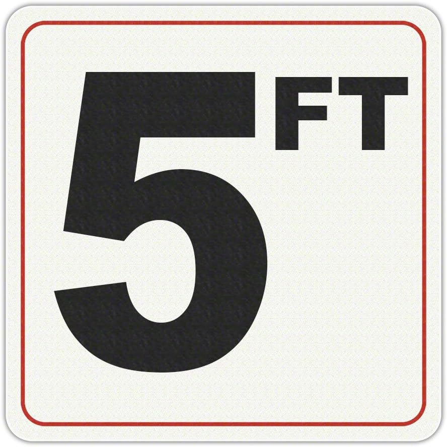Aquatic Technology, Inc. 5 FT - Adhesive Depth Marker - 8 Inch x 8 Inch with 6 Inch Lettering