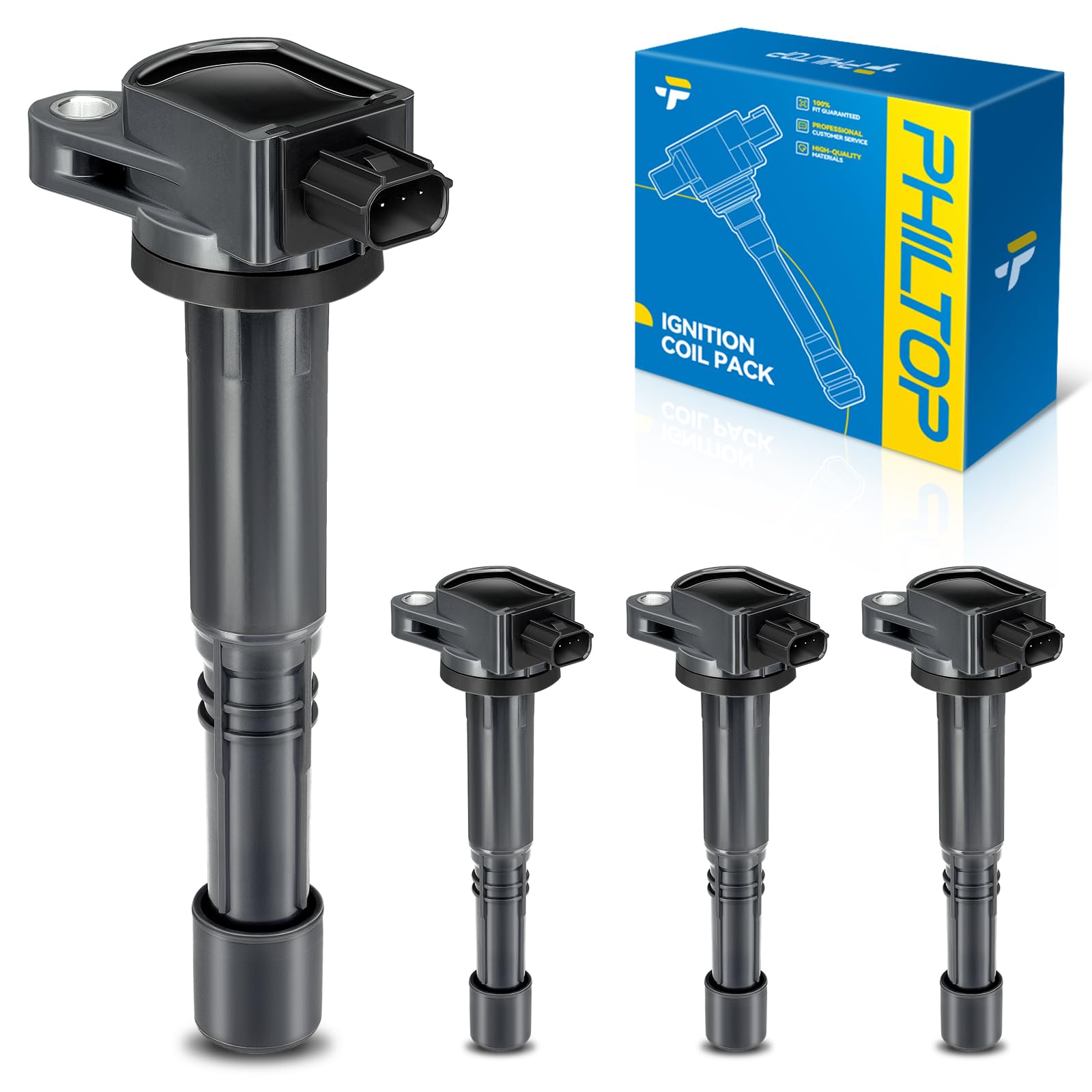 PHILTOP UF602 Ignition Coil Pack Fit for 2010-2014 Honda CR-V, Accord | 2012-2015 Honda Civic 2.4L, 2012-2015 Honda Crosstour 2.4L, 2013-2015 Acura ILX 2.4L