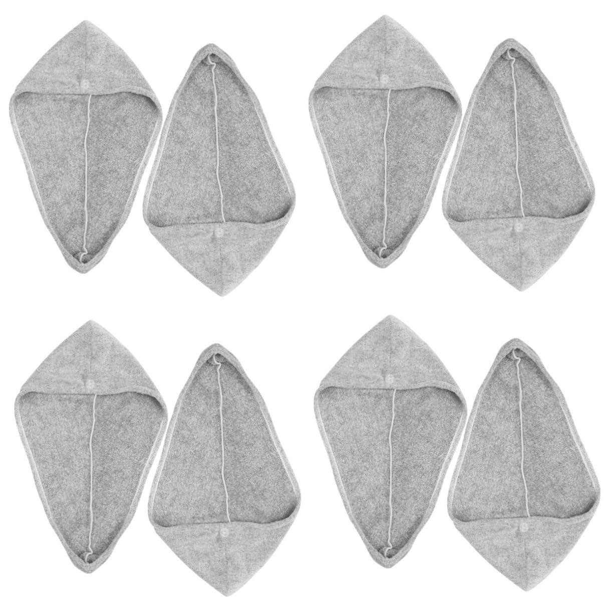 MAGICLULU 4 Sätze Trockene Haarkappe Handtuch Zum Trocknen Der Haare Trockenes Haarkappentuch Handtuchwickel Zum Trocknen Der Haare Duschhaube Groß Haarturban Grey Korallenvlies 2 Stück * 4