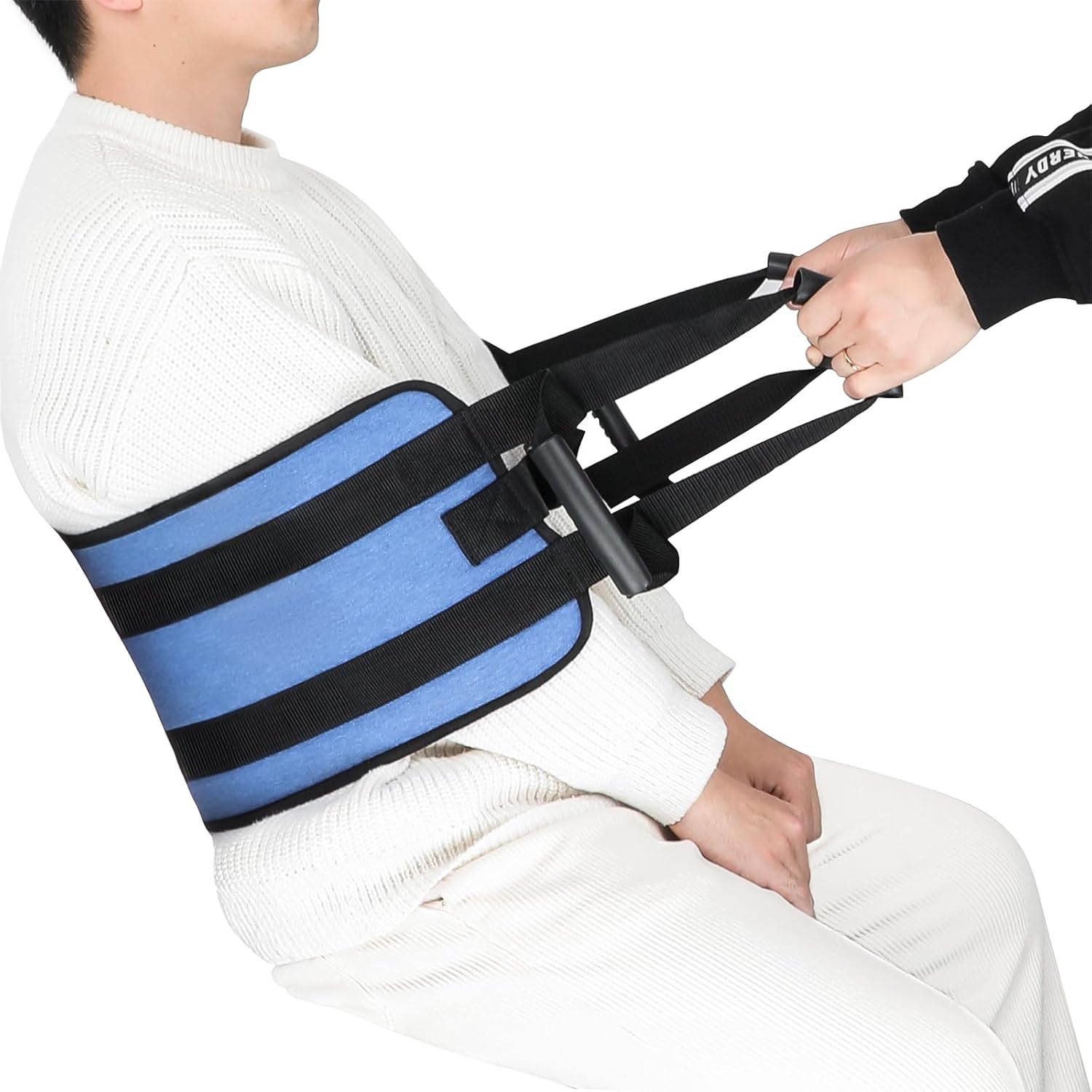 Transfer Nursing Sling for Patients, Mobility Standing and Elderly Safety Lifting Aids, Gait Belts Transfer Belts for Seniors Disabled, Elderly, Injured(Blue)