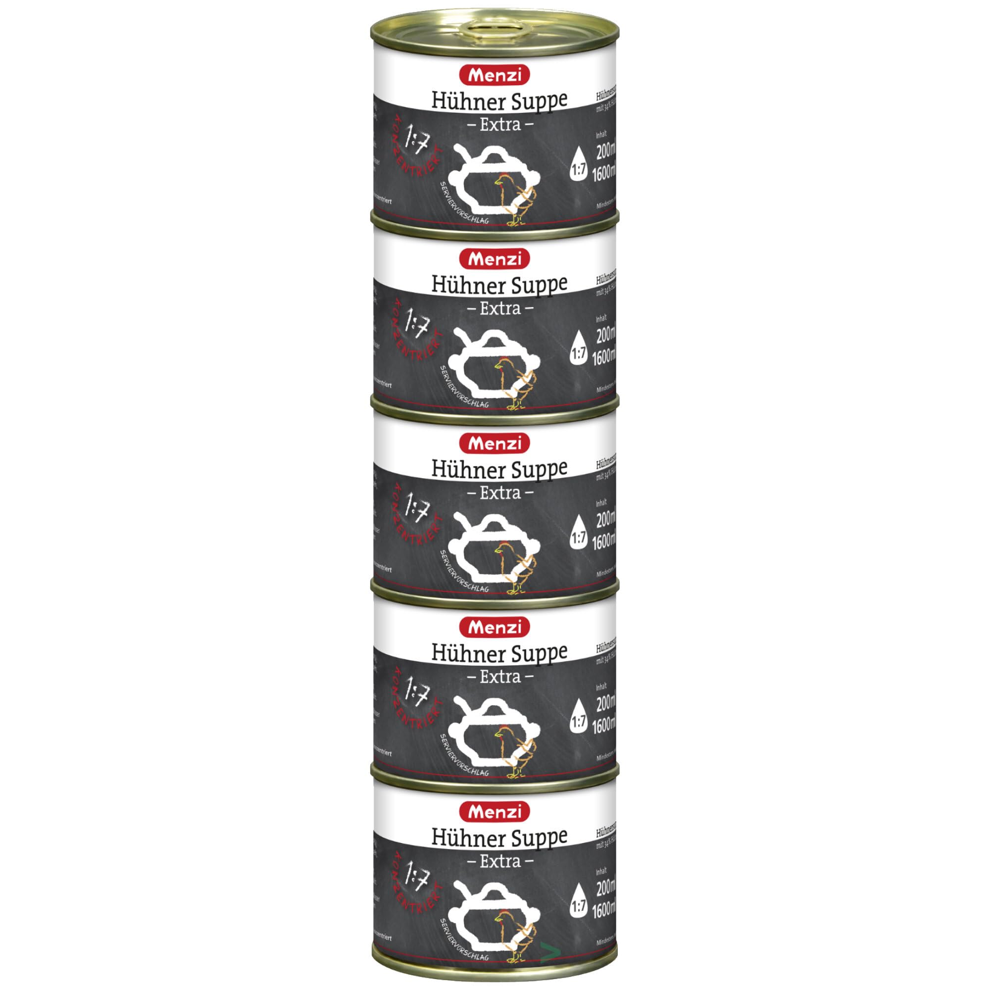 Menzi Hühner Suppe Extra Konzentriert 1:7 3er Pack (15x200ml Dose) + usy Block