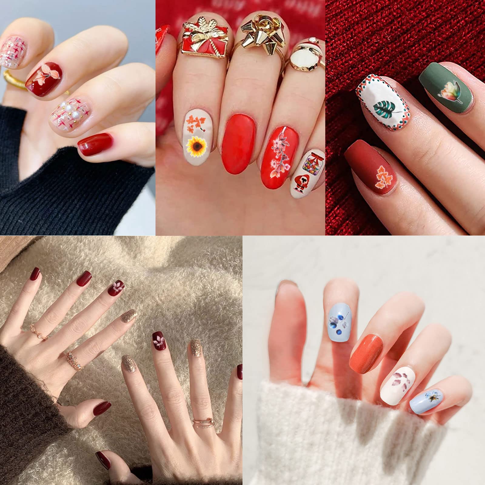 3D-Nagelaufkleber Mit Engel & Blumen – 4 Bögen, Wassertransfer Für Natürliche & Künstliche Nägel