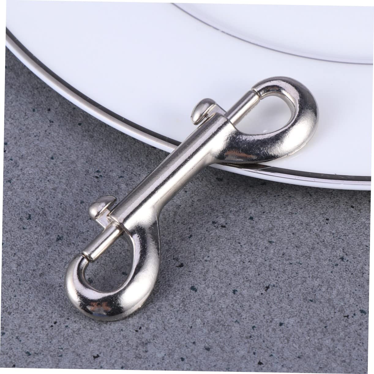 Zinc Alloy Clips Mousqueton Double Boulon ， 15 pièces Bouton-Pression Double extrémité en Acier Inoxydable