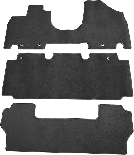IKON MOTORSPORTS, Alfombrillas compatibles con Honda Odyssey 2011-2017, alfombra de nailon negro delantera y trasera, juego de 3 piezas, 2012 2013