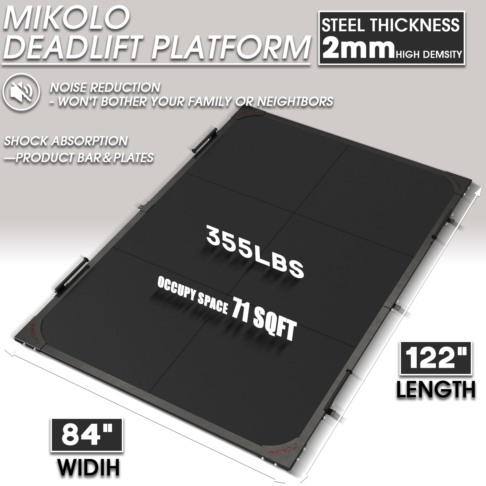 Amazon | Mikolo デッドリフトプラットフォーム、10フィート x 7 