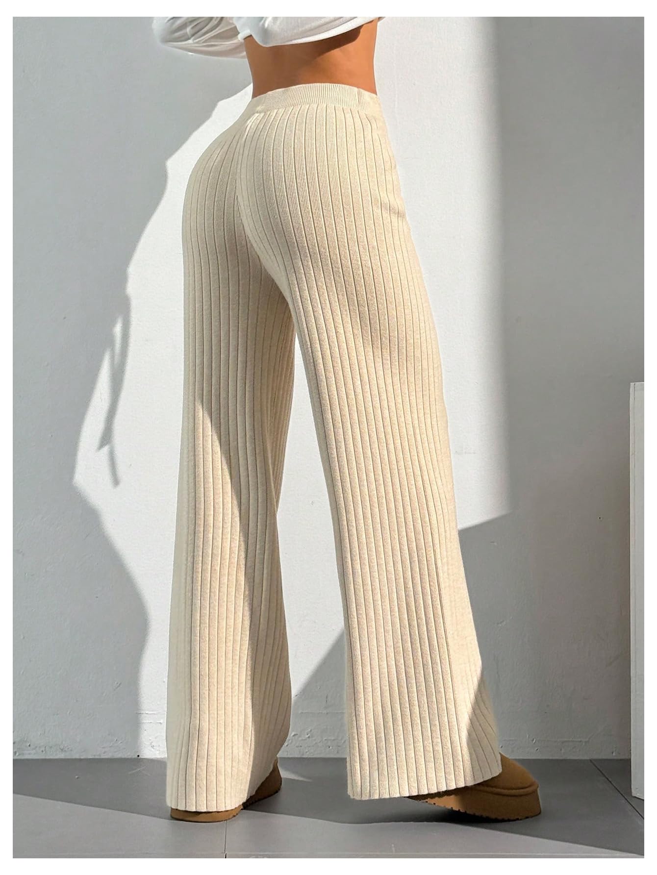 Verdusa Women's Straight Leg Baggy Sweatpants Comfy Lounge Pants Wide Leg Yoga Workout Knit Trousers Fall Outfits 2025