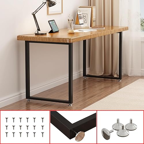 Miniatura 6 de DR.IRON Patas de escritorio de metal de 28 pulgadas de alto x 24 pulgadas de ancho, patas de metal cuadradas resistentes, patas de metal para mesa,