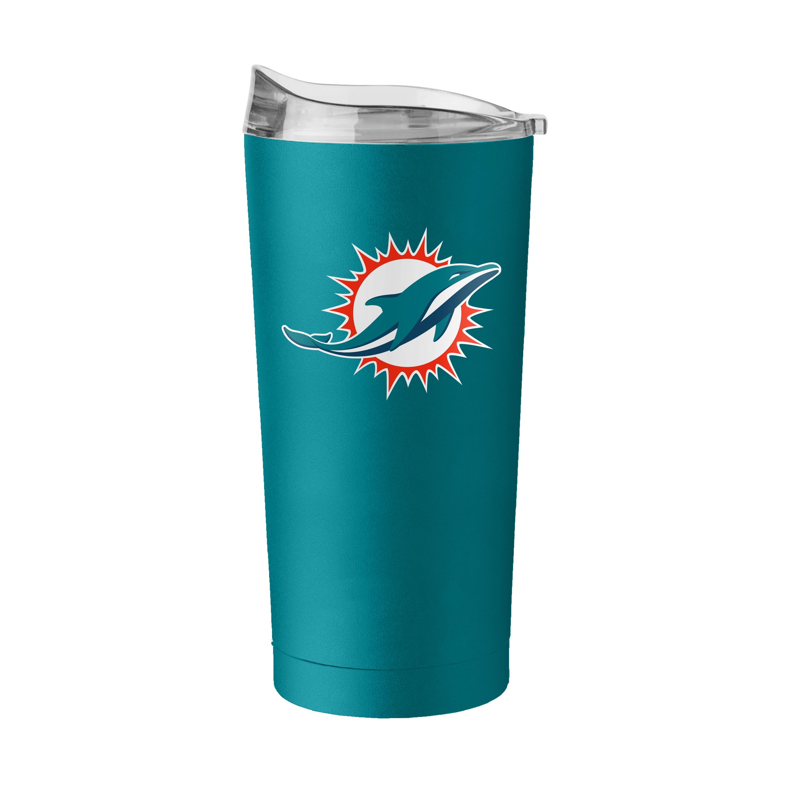 FANMATS NFL Miami Dolphins 20 oz Stainless Steel Tumbler — Powder-Coated | 20 Fluid Ounces | Vacuum Insulated | Team Color