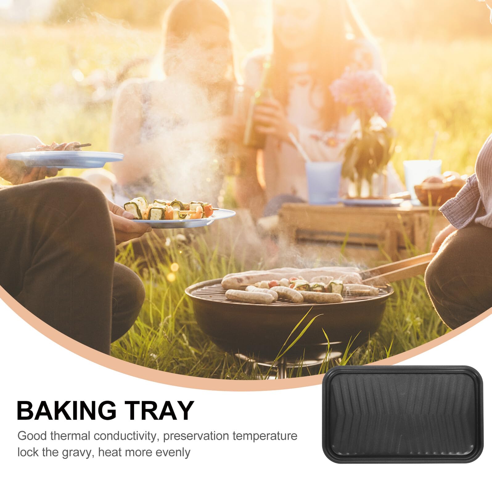 Baluue Padella Rivestimento Antiaderente in Ferro Nero per Barbecue Adatta per Fornelli a Induzione e Fiamme Libere, per Barbecue in Giardino e Vacanze