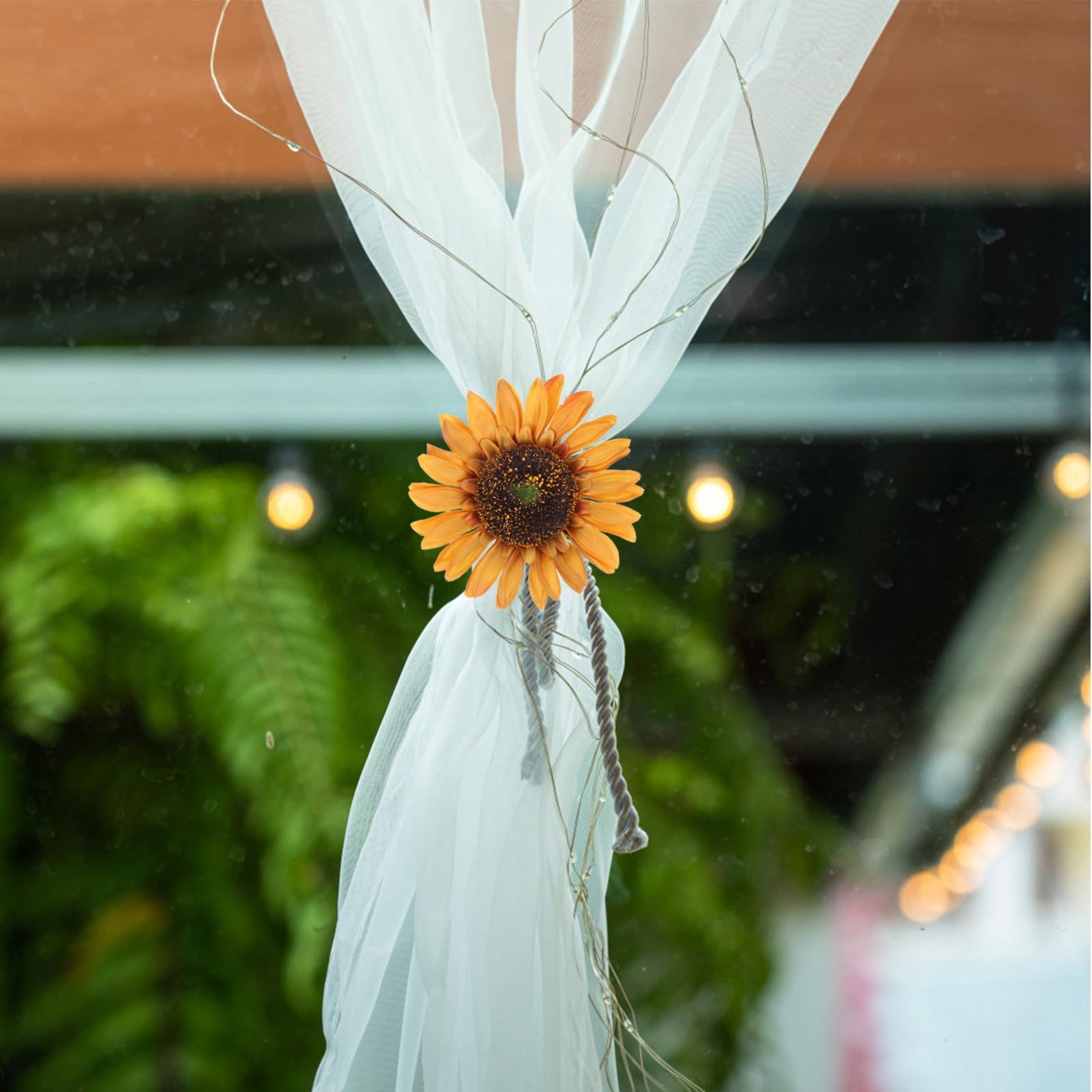 Pinze per Tende a Girasole in Metallo e Tessuto di Seta 2 Pezzi Forte Forza di Serraggio per Decorazione Tende in Hotel