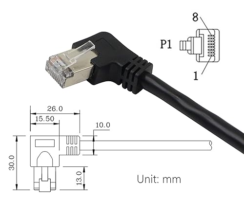 Miniatura 2 de SinLoon RJ45 - Cable adaptador Ethernet de 90 ángulo izquierdo macho a Famale Ethernet para CAT 5CAT 6 LAN Ethernet adaptador de conector Cat5 Cat6