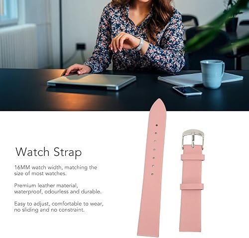 Miniatura 2 de plplaaoo Correa de reloj, correa de reloj, correa de reloj de cuero impermeable sin olor, accesorio de repuesto universal para reloj, correas de