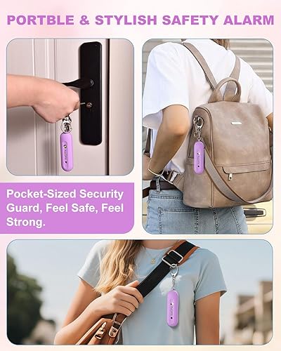 Miniatura 7 de Alarma de seguridad personal para mujeres, impermeable, recargable, 140 dB, llavero de alarma de seguridad de autodefensa, dispositivos de alerta de