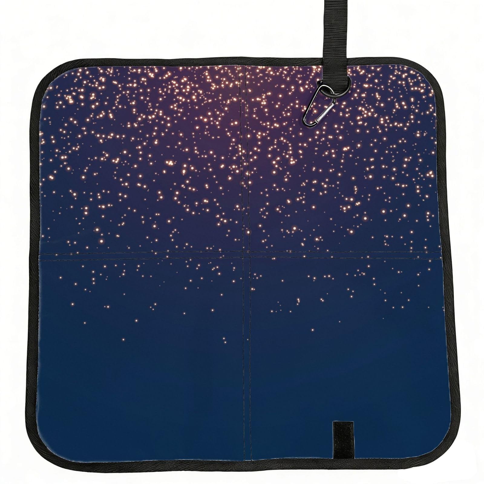 ERCgad Navy Blue Sky And Stars Print Foldable Seat Cushion Portable Chair Pad Lightweight Travel Outdoor Office Home