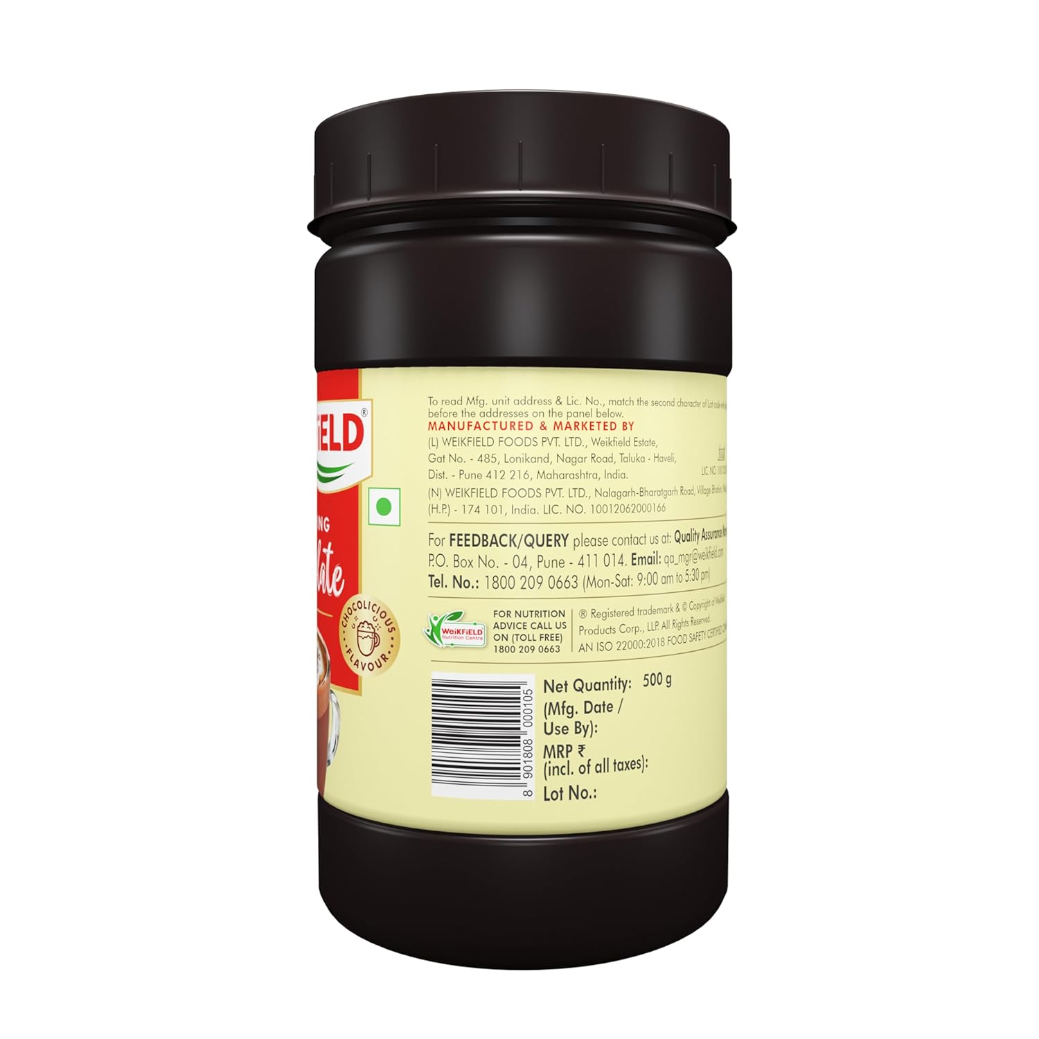 Weikfield Drinking Chocolate Powder | Made From the Finest Cocoa Beans | 500gm (17.6 Oz)