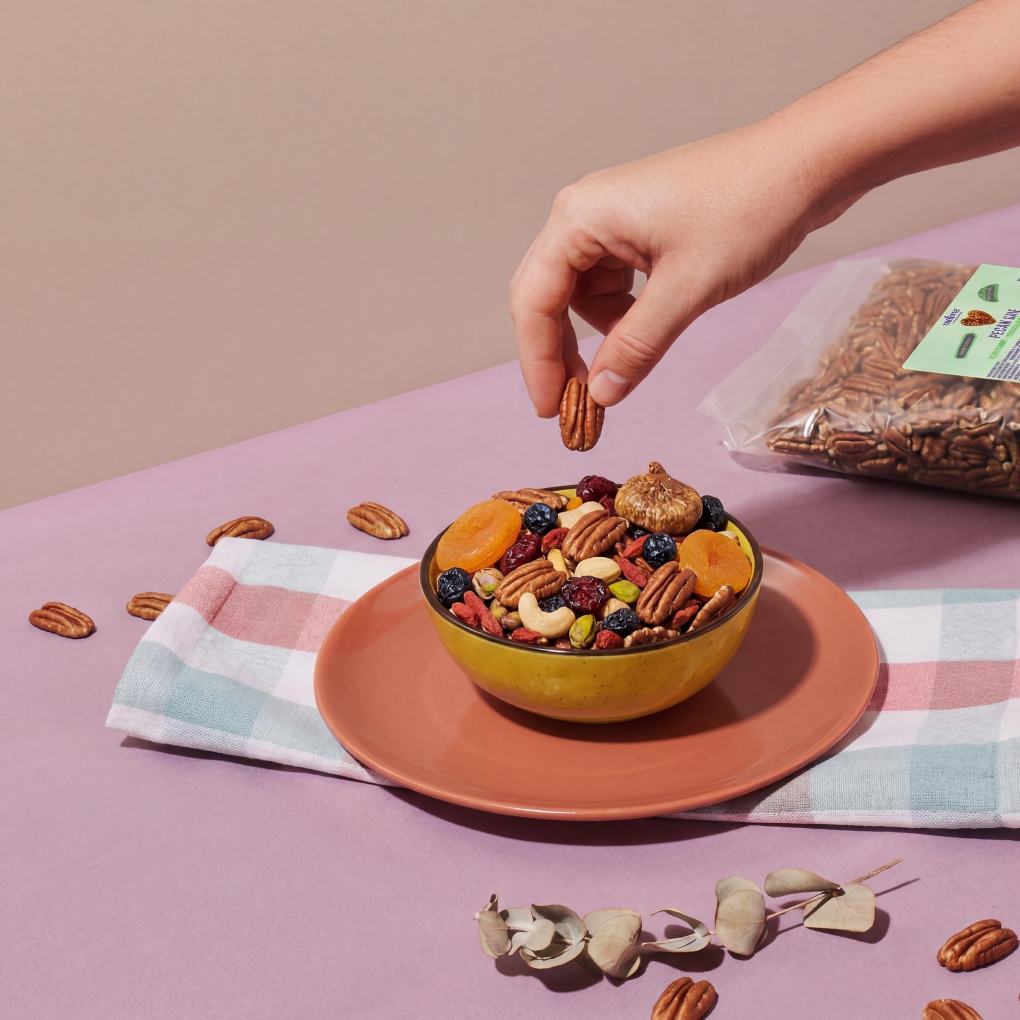 nut&me Noix de pécan naturelles Junior Mammoth 1 kg | Variété Fancy, Idéales pour pâtisserie, yaourt, granola, salades et recettes sucrées, Sans coque, gluten ni additifs