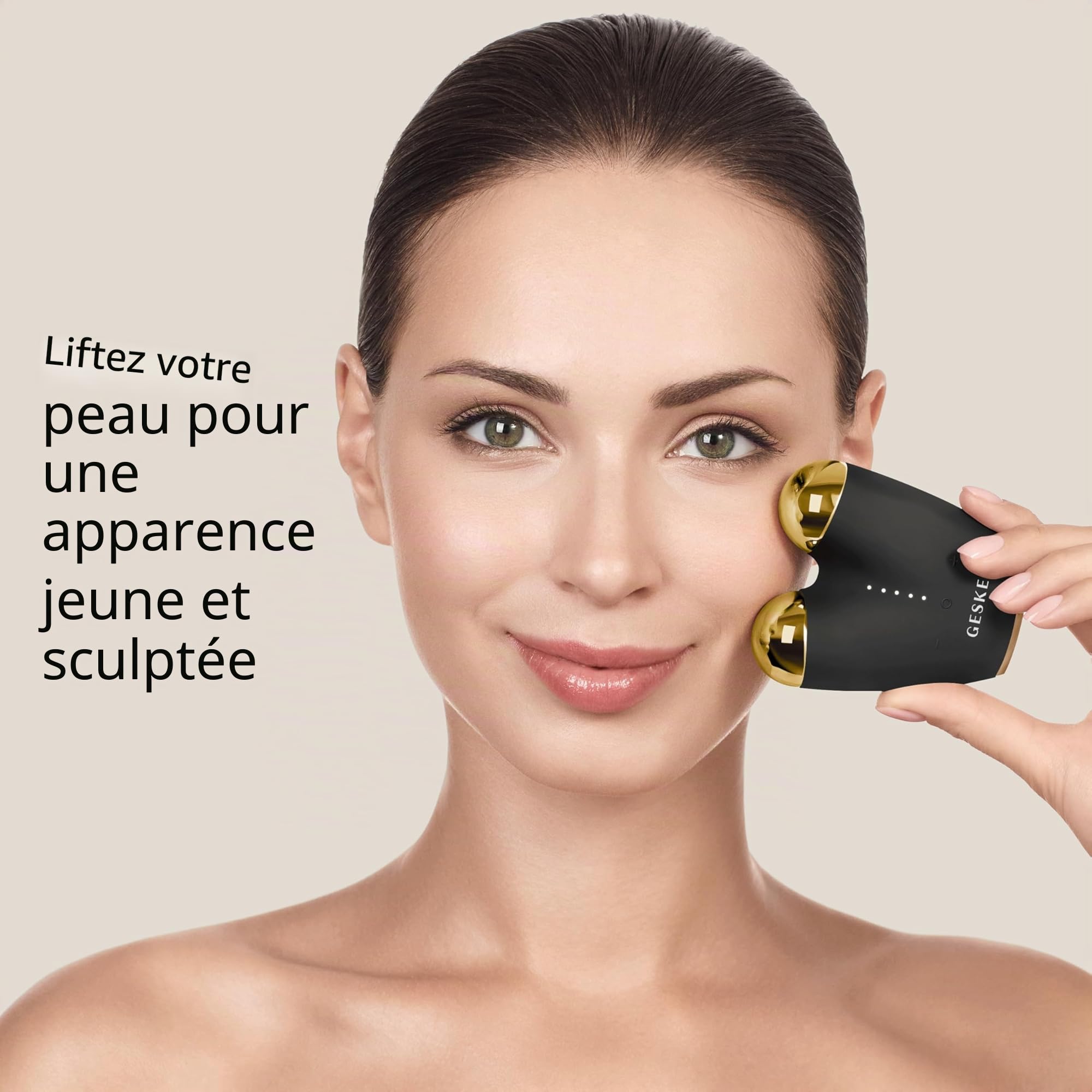 GESKE | SmartAppGuided™ MicroCurrent Face Lifter | 6 in 1 | Lifting facial | Outils de soins de la peau | Lifting visage | Appareil anti-âge | Micro-courant contre les rides