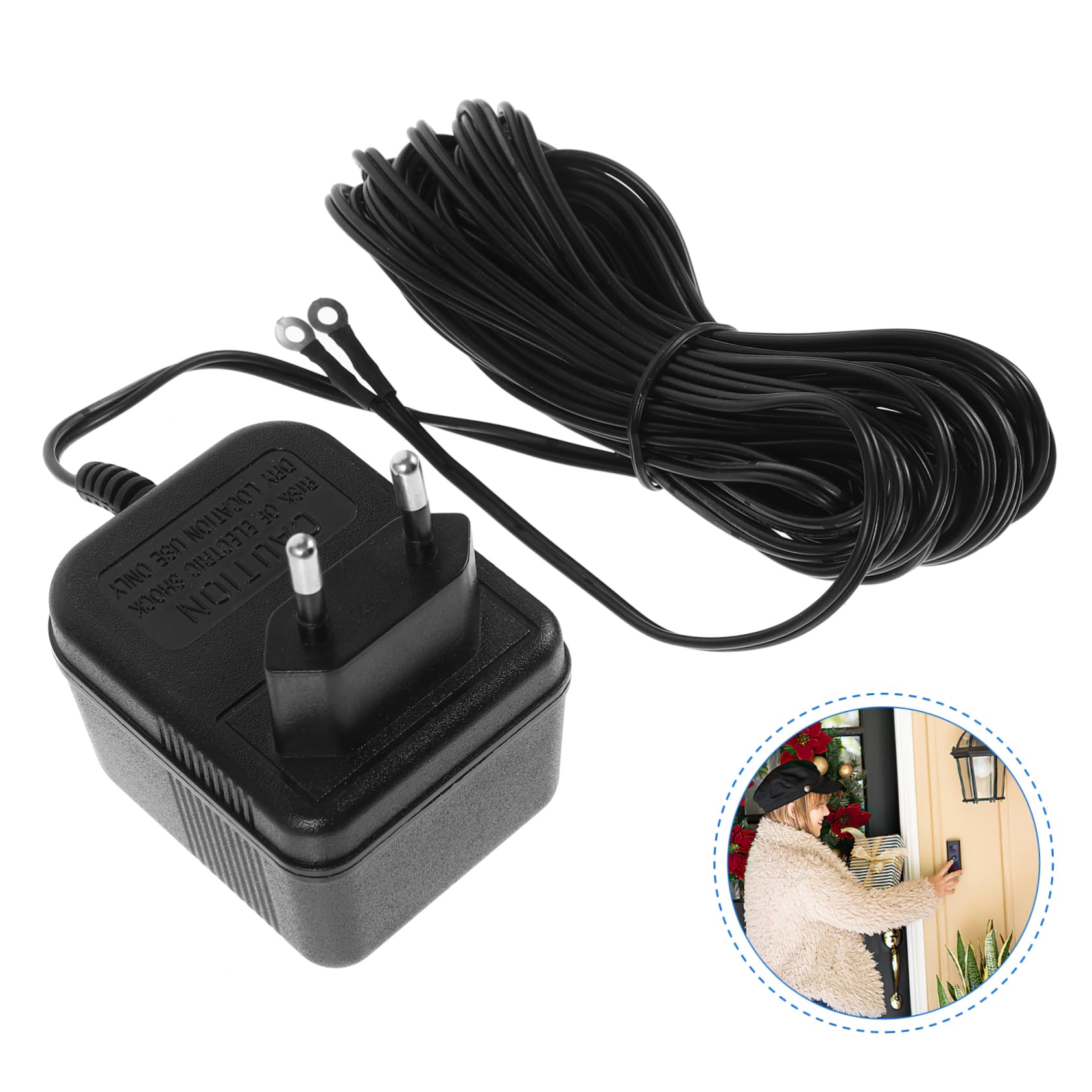 SHINEOFI Transformateur De Sonnette 24V 500Ma Adaptateur Secteur Pour Sonnette Vidéo Blink Avec Cordon Long Conforme Normes Européennes Pour Usage Domestique