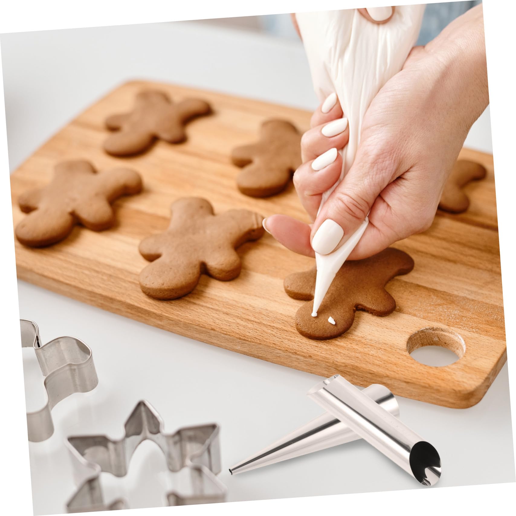 DECHOUS 16pc Stainless Steel Croissant Molds Form Bakeware for Sourdough Canoli Tubes Horn Molds