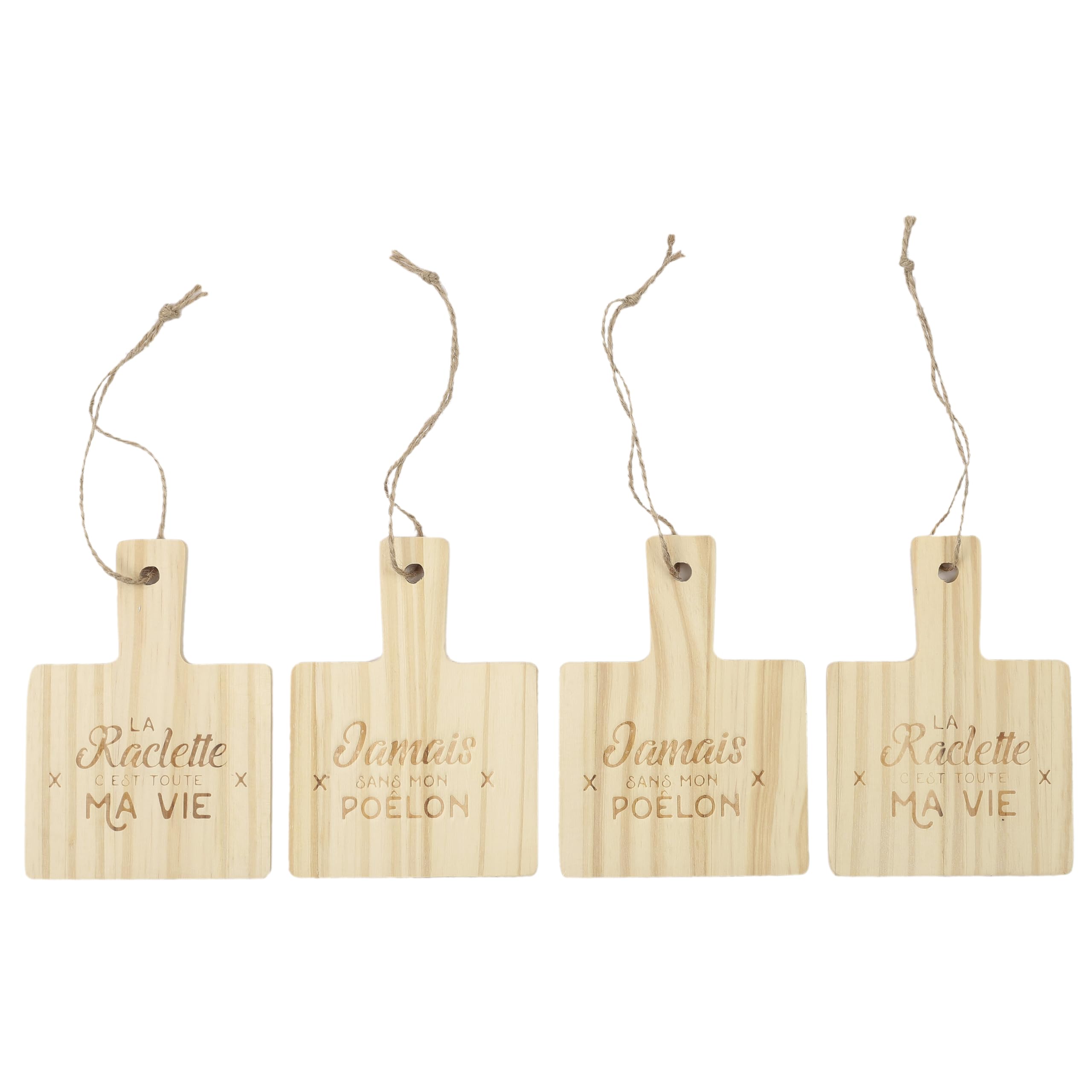 COOK CONCEPT KU6536 Set of 4 Wooden Squeegee Pan Rest for Kitchen/Cooking/Barbecue/Pine