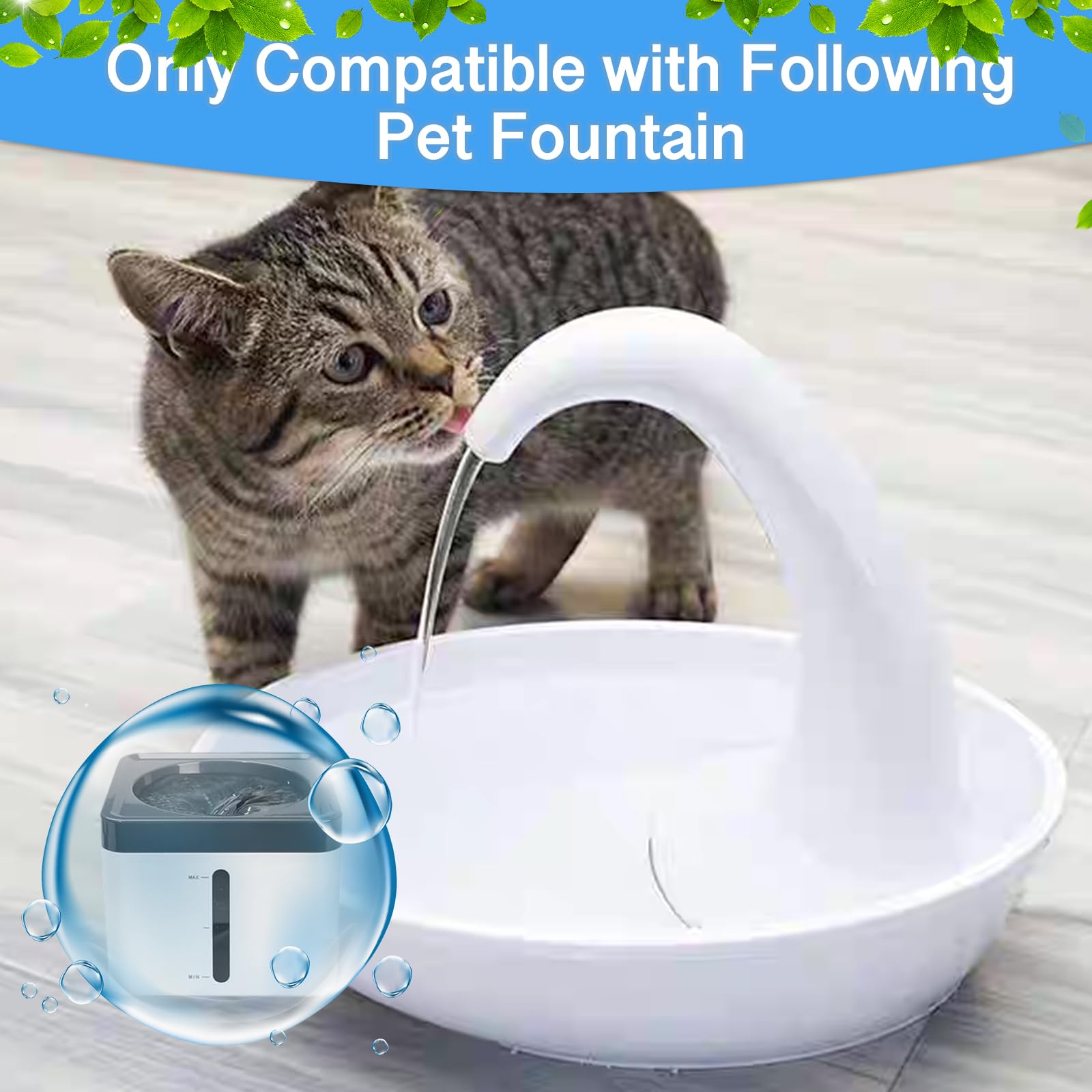 6 sztuk filtrów w kształcie litery T, do fontanny dla zwierząt domowych, uzupełnianie do fontanny Pioneer Mini i Swan dla zwierząt domowych, filtr zapasowy do fontanny dla zwierząt domowych