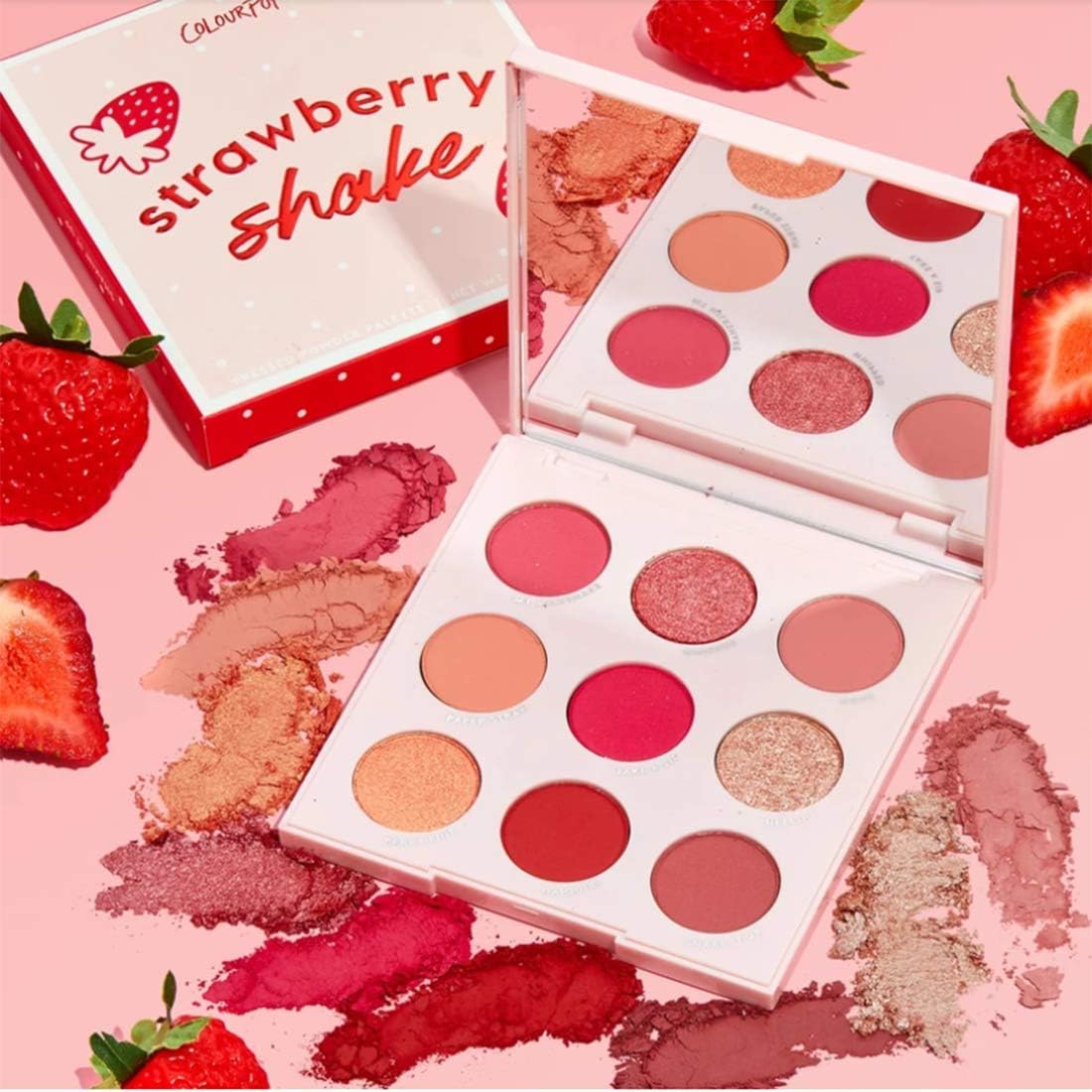 UCANBE BELLE Glitter and Matte 9 Colors Strawberry Shake Eyeshadow Palette