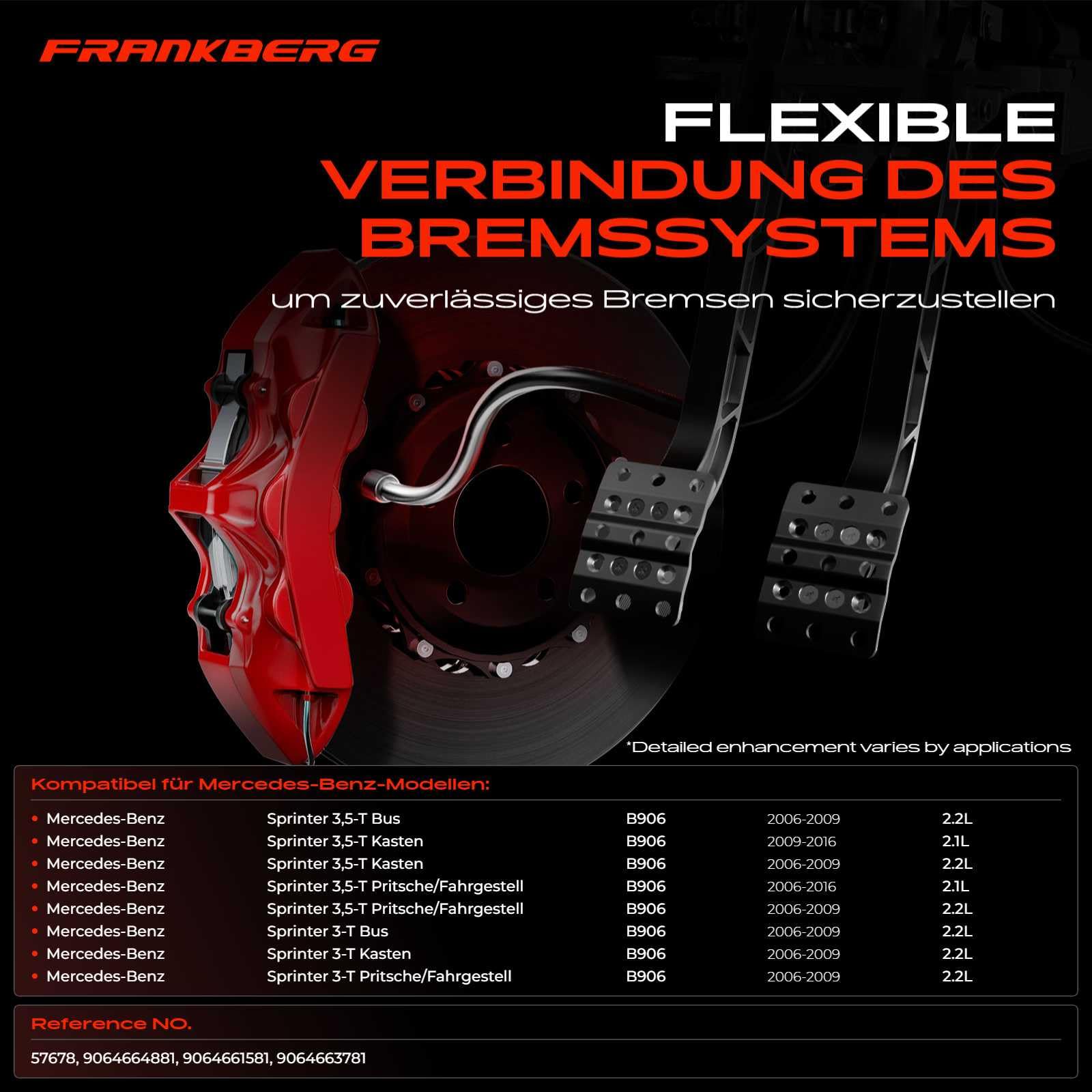 Frankberg 1x Hydraulikschlauch Lenkung Kompatibel mit Sprinter 35-T Bus B906 311 CDI 315 CDI 315 CDI Sprinter 3-T Bus B906 211 CDI 215 CDI Replace# 9064663781