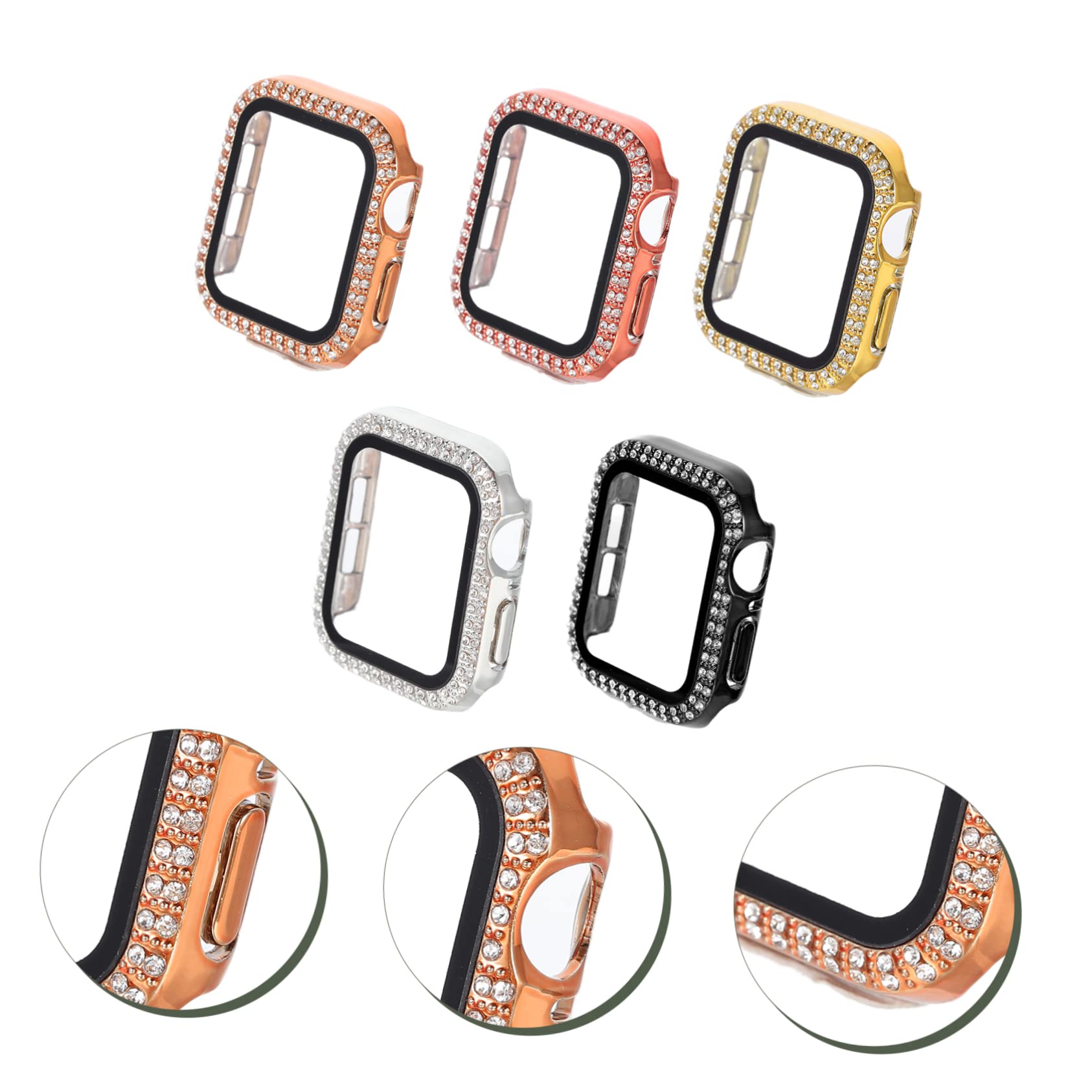 DOITOOL Lot De 3 Coques De Montre en Film Trempé pour Une Conception Robuste Et Brillante en Strass Facile À Installer 5 Pièces X 3