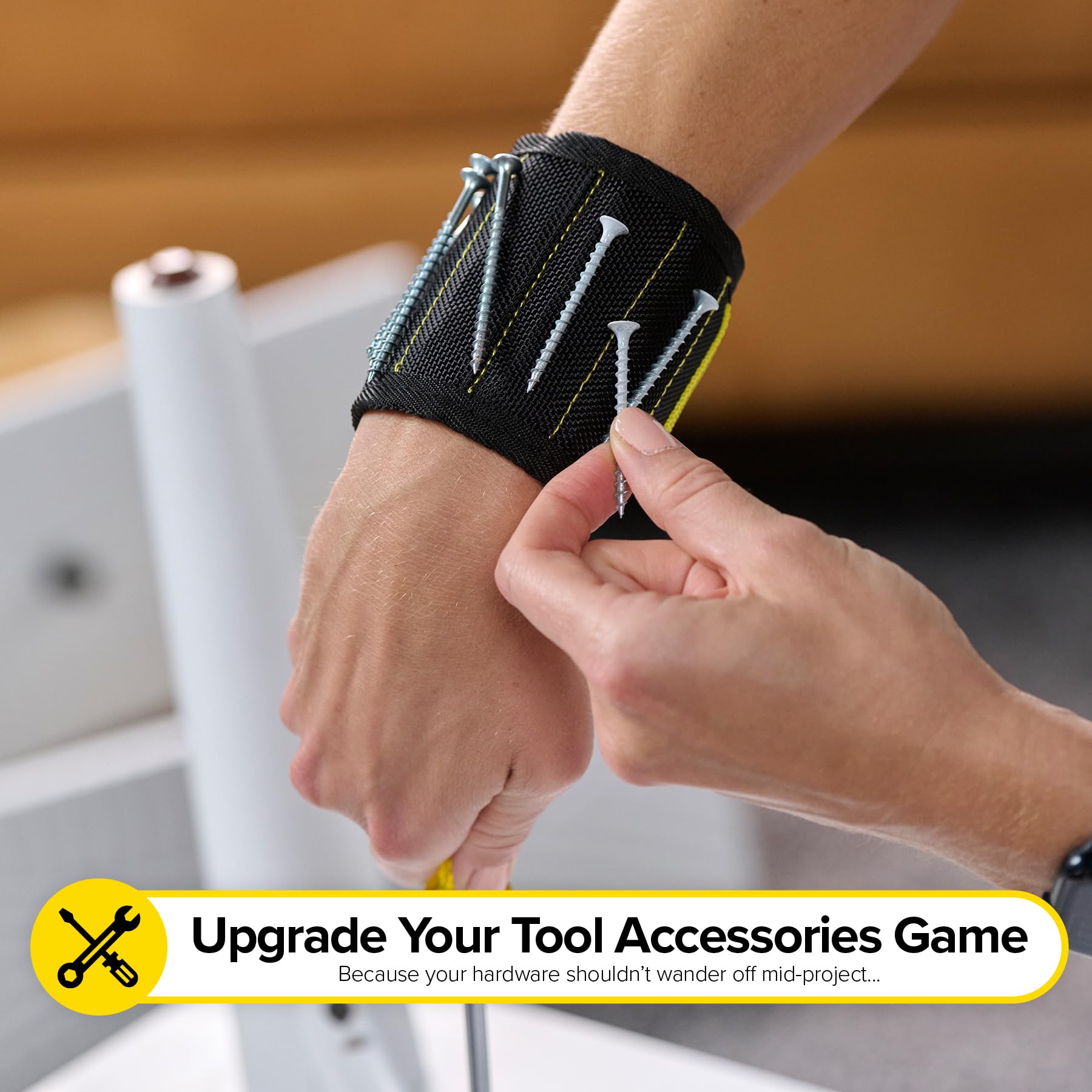 Wrap-It Storage MagSnap magnetyczna opaska na nadgarstek od - narzędzie z magnesem na nadgarstek i uchwyt na śrubę - prezenty narzędziowe dla mężczyzn i kobiet, którzy są poręczne